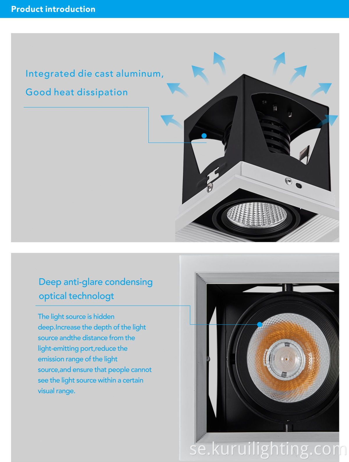 10W Aluminum Led Grille Light Details